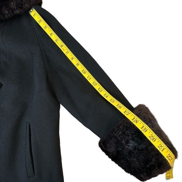 MADISON Master Furriers Duluth Vintage Black Wool & Fur Coat Size XL - Picture 11 of 17